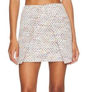 NWT Lovers and Friends mini skirt in rainbow tweed. Size XS